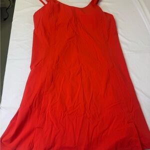 Mono B Bright Neon Red Spaghetti-Strap Athletic Dress